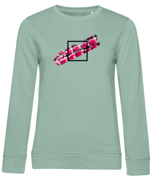 Sage ženski pulover s potiskom vzorca pink pepite